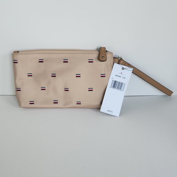 Tommy Hilfiger Tan Cosmetics Bag, Wristlet, Clutch, Small Bag - New with Tags - Picture 2 of 6